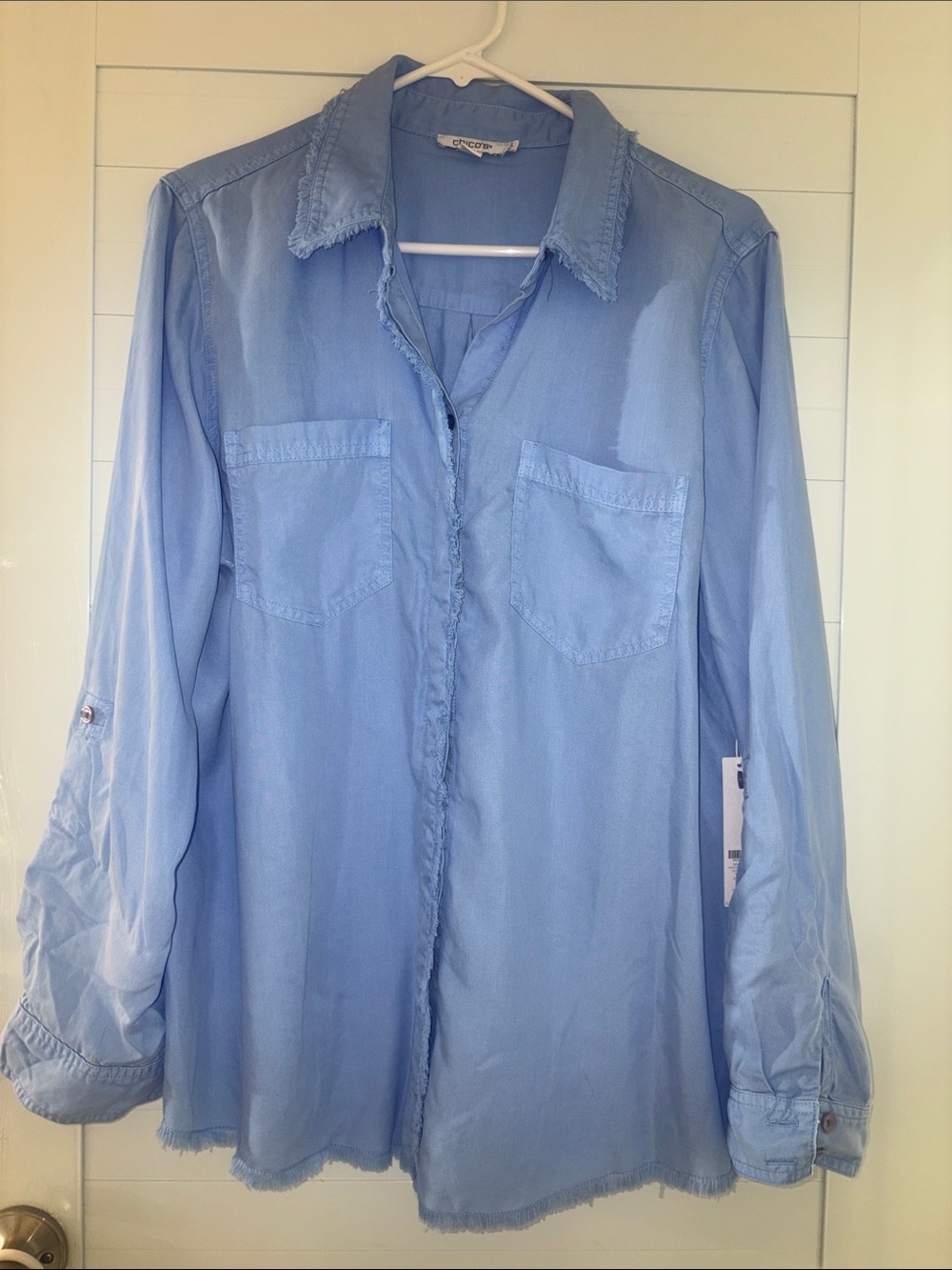Chico's Light Blue Casual Button-Down Shirt